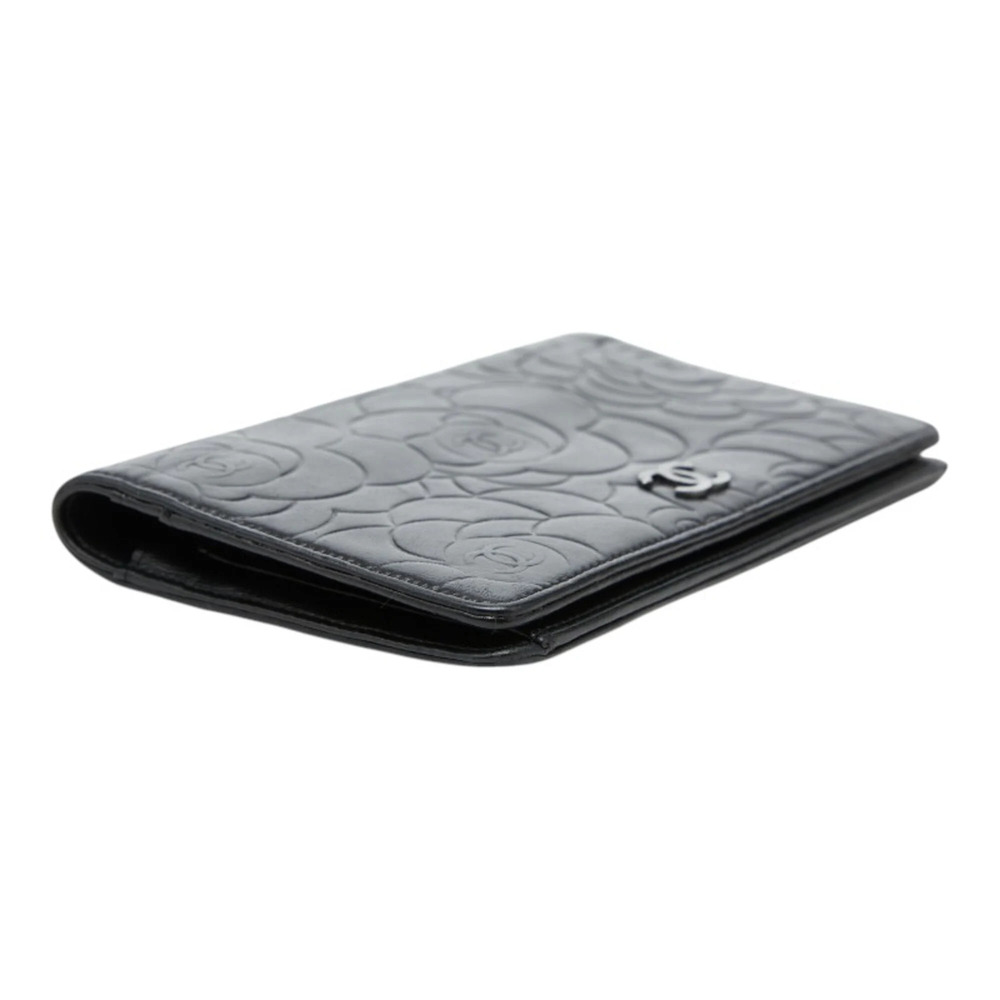 CHANEL Black Lambskin Leather Logo Wallet - Picture 5 of 11